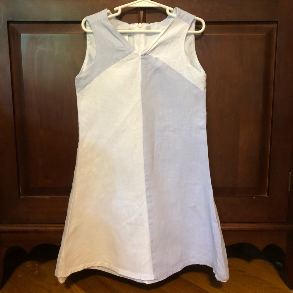 Vintage Malley Too girls 7 blue and linen dress